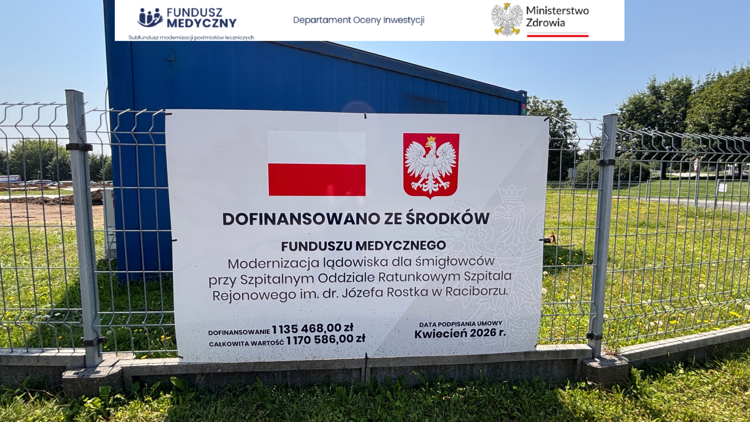 Postęp prac budowlanych na lądowisku 1